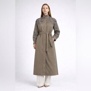 VINTAGE - Panelled Trench Coat | Printed Upper Section